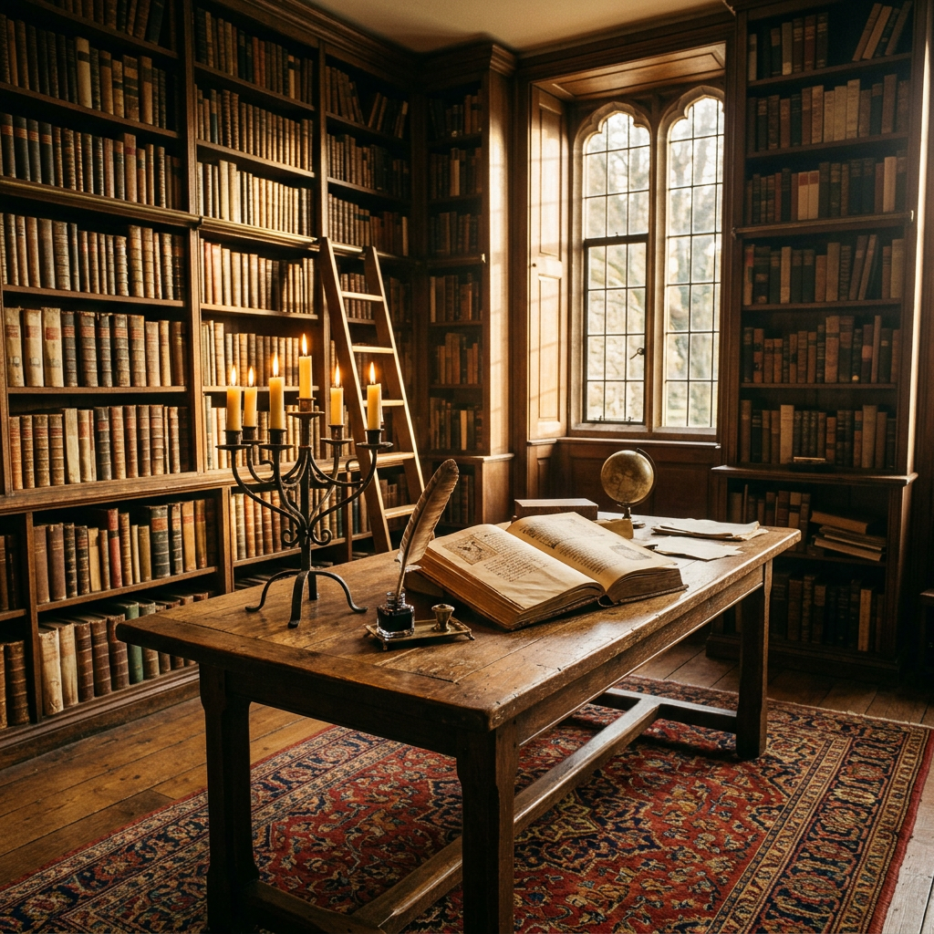 Rayonnages de livres anciens dans une bibliothèque